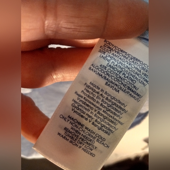 Chaps The Coastland 55% Linen Blend Classic Fit XXL Blue Business Casual Shirt - Picture 9 of 16